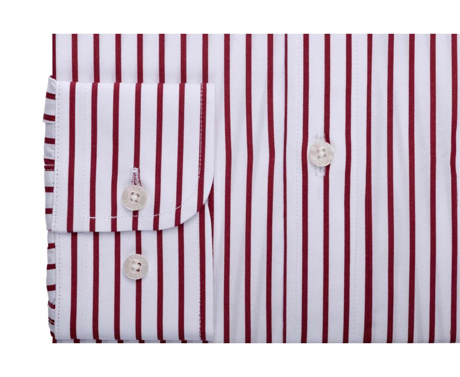 Chemise homme blanche à fines rayures rouges - MILFRED