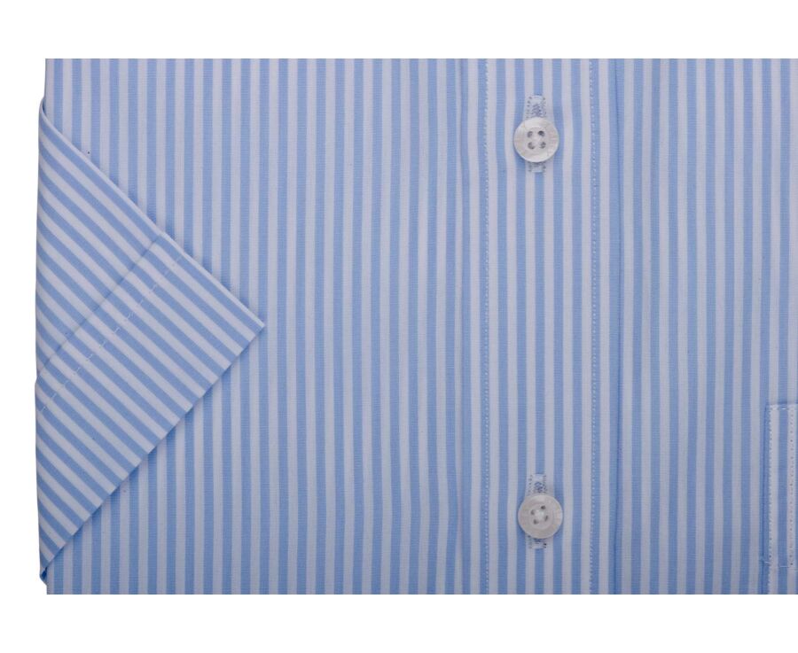 Chemise manches courtes rayée - Bleu Clair Et Blanc - MAZAIRE