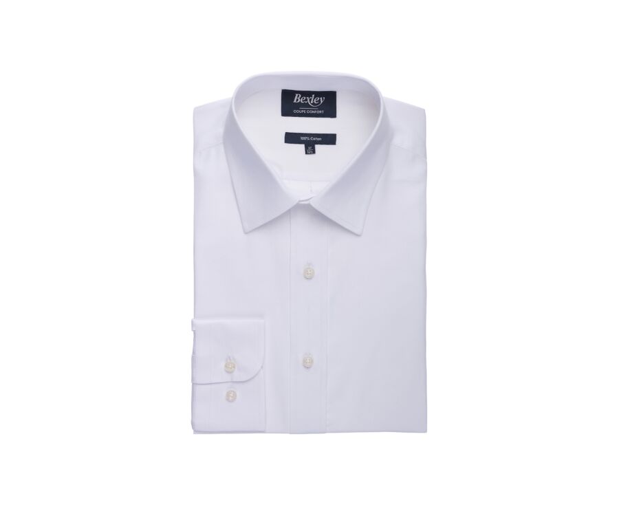 Chemise homme en coton blanc uni - DELMONT