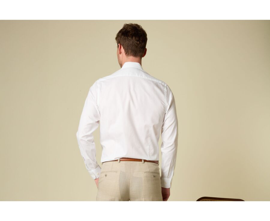 Chemise homme en coton blanc uni - DELMONT