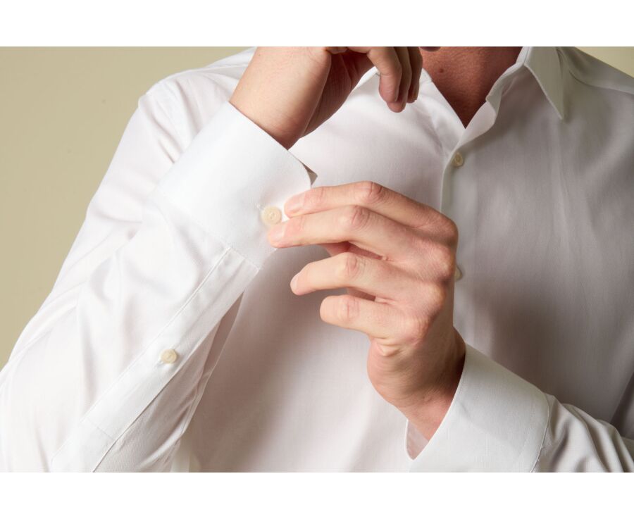 Chemise homme en coton blanc uni - DELMONT