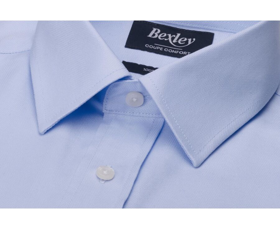 Chemise homme unie en coton bleu - DELMONT