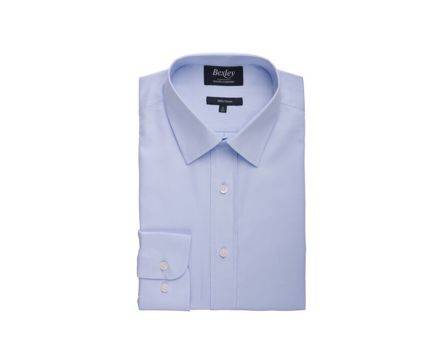 Chemise homme unie en coton bleu - DELMONT
