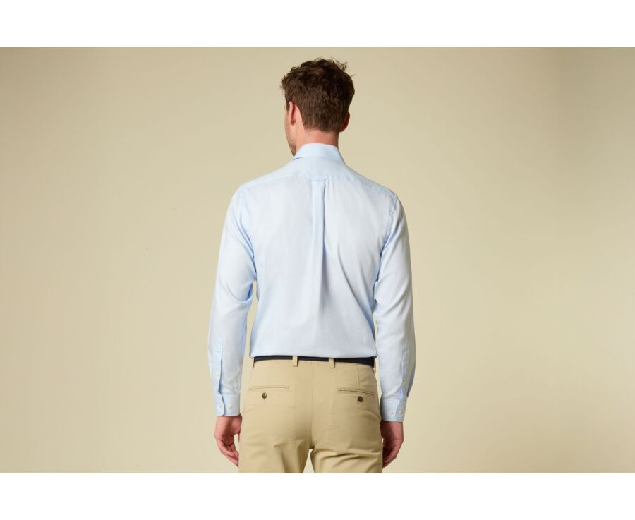 Chemise homme unie en coton bleu - DELMONT