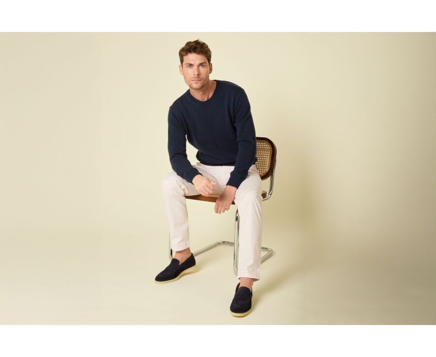 Pull col rond - Navy - CALDERIK