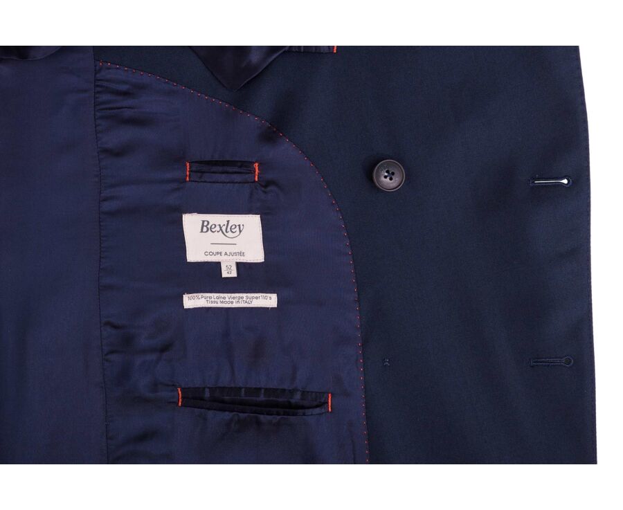Veste de costume Croisée Lazare - Bleu Marine - LAZARE