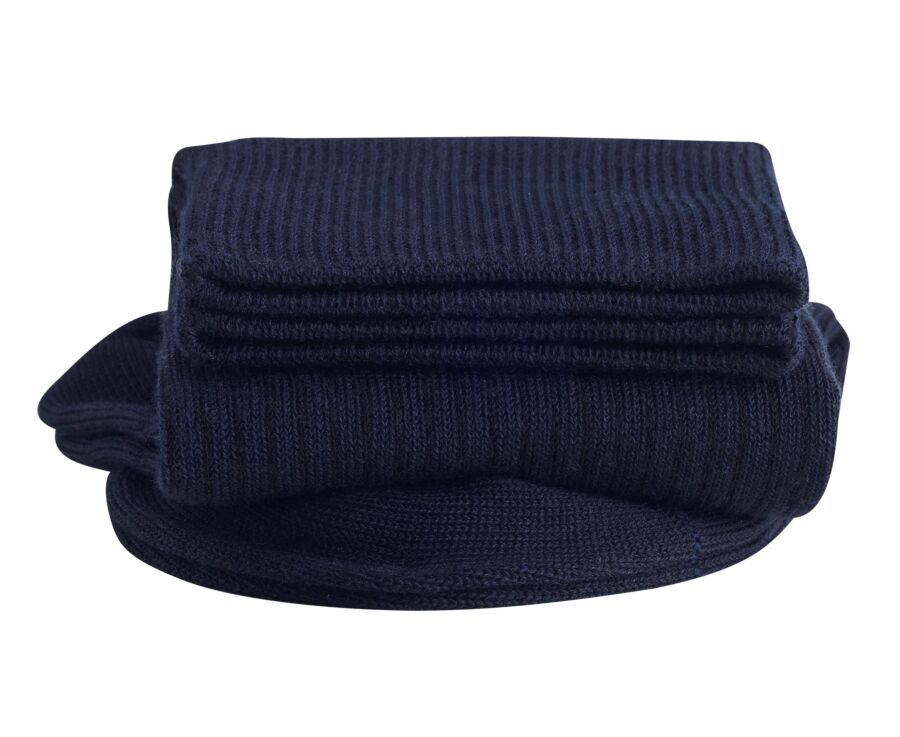 Chaussettes en coton à côtes - Marine