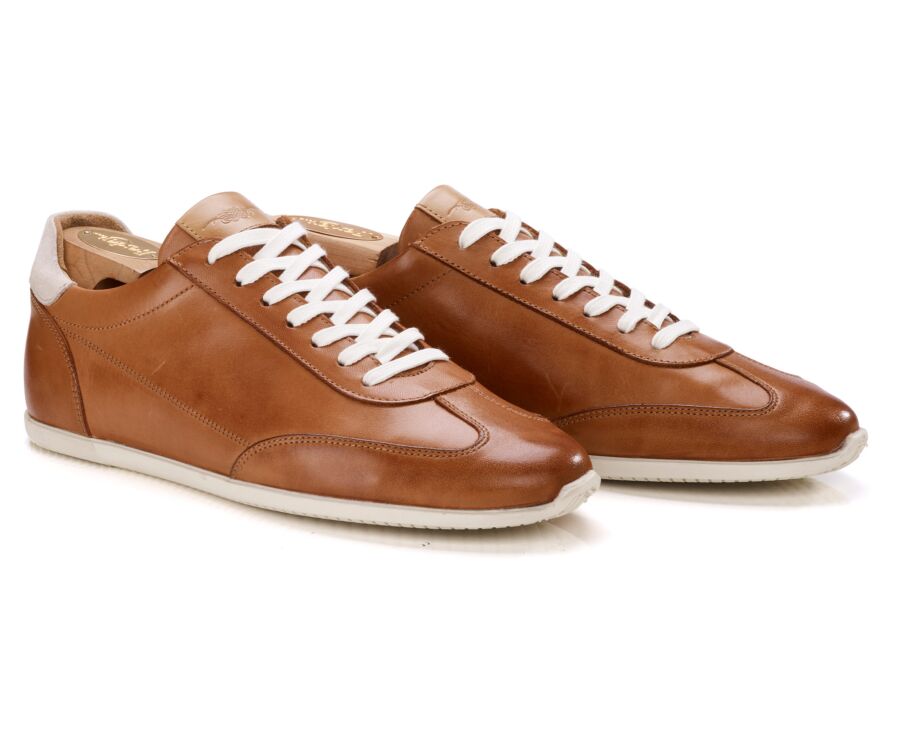 Sneakers homme - Cognac Patiné - BREMLEA