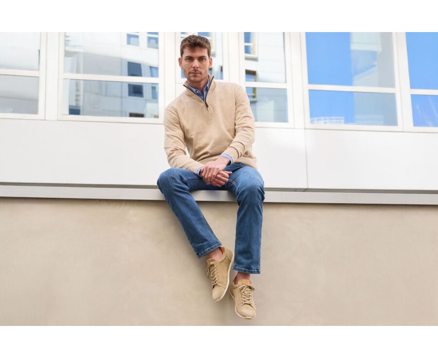 Sneakers homme - Velours Beige - TARILTA
