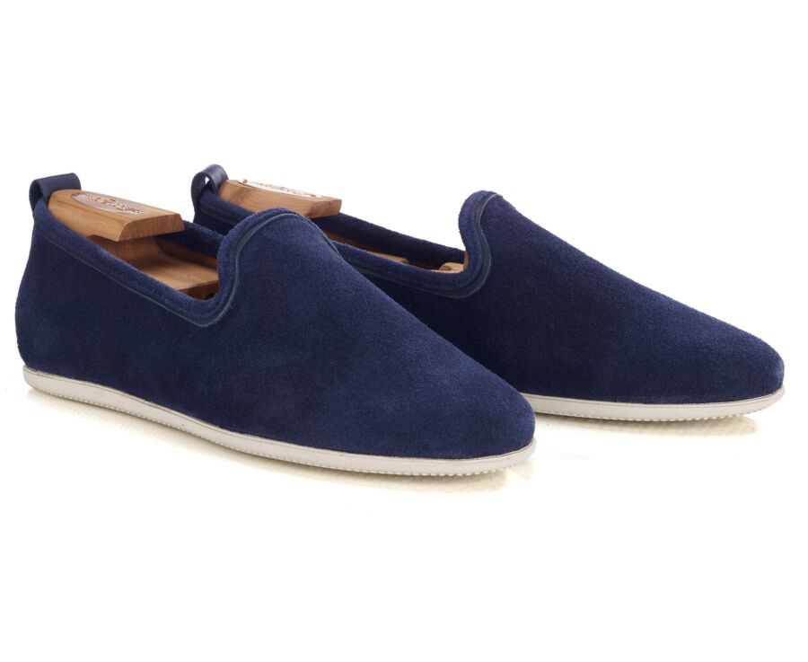 Slipper estival en velours Navy - BAMBRA