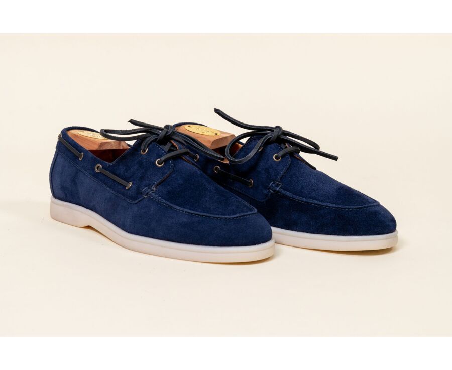 Chaussure Bateau Velours Navy - MOCKINYA