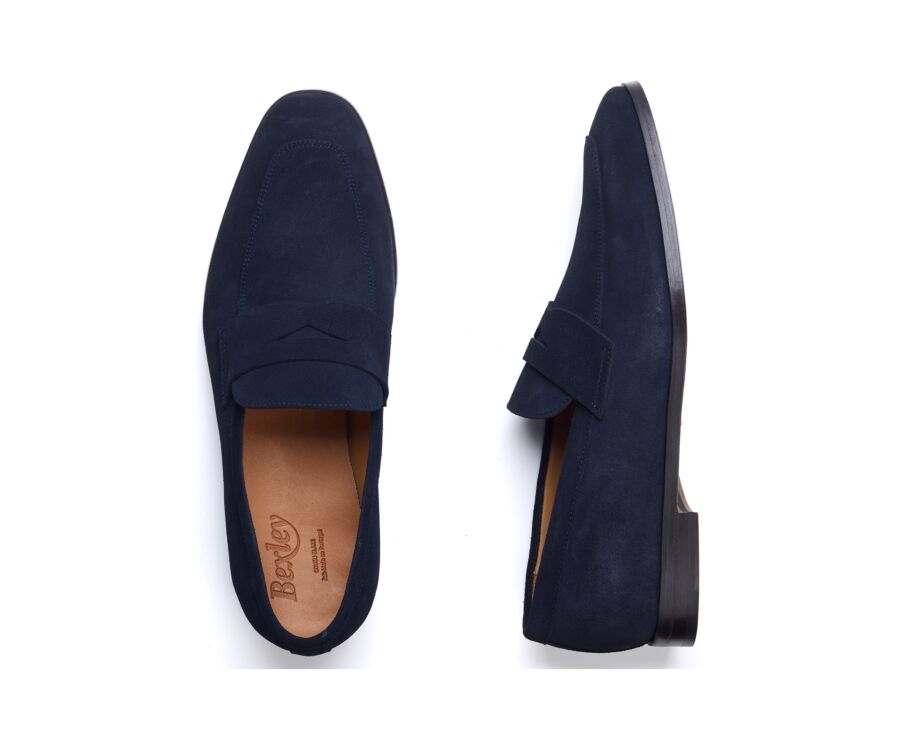 Mocassin homme navy en velours - CANNERO