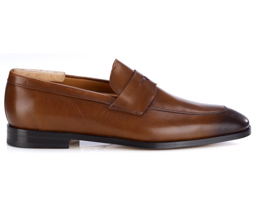 Mocassin homme cognac patiné en veau - CANNERO
