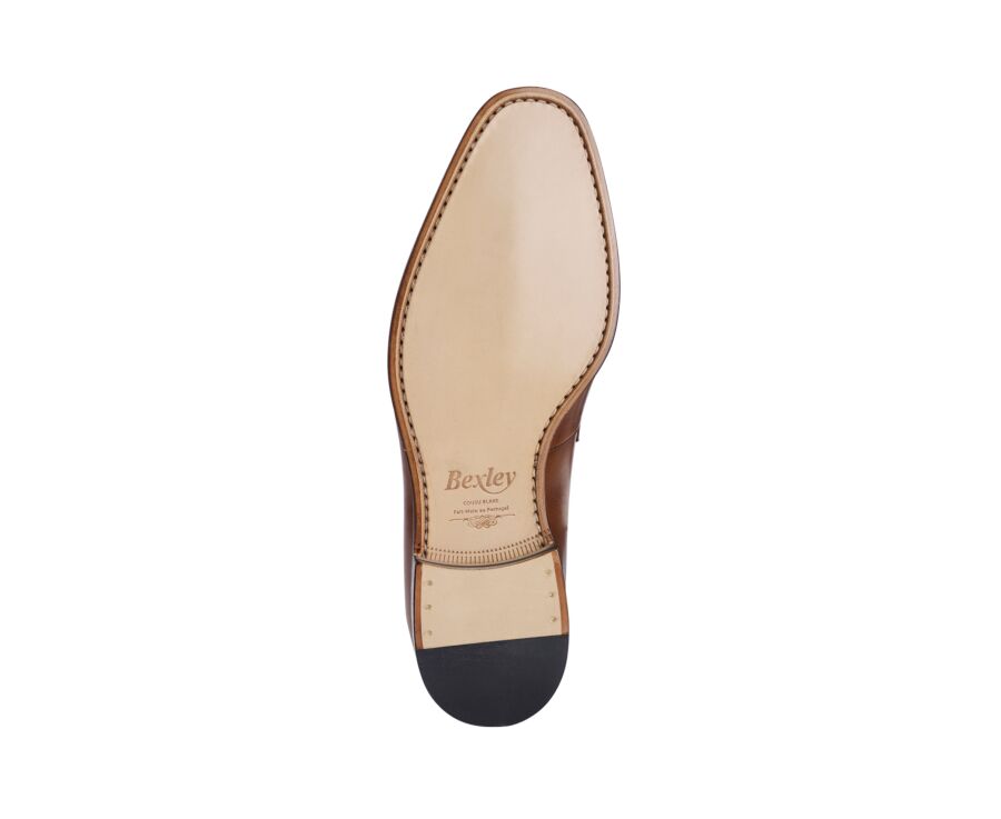 Mocassin homme cognac patiné en veau - CANNERO