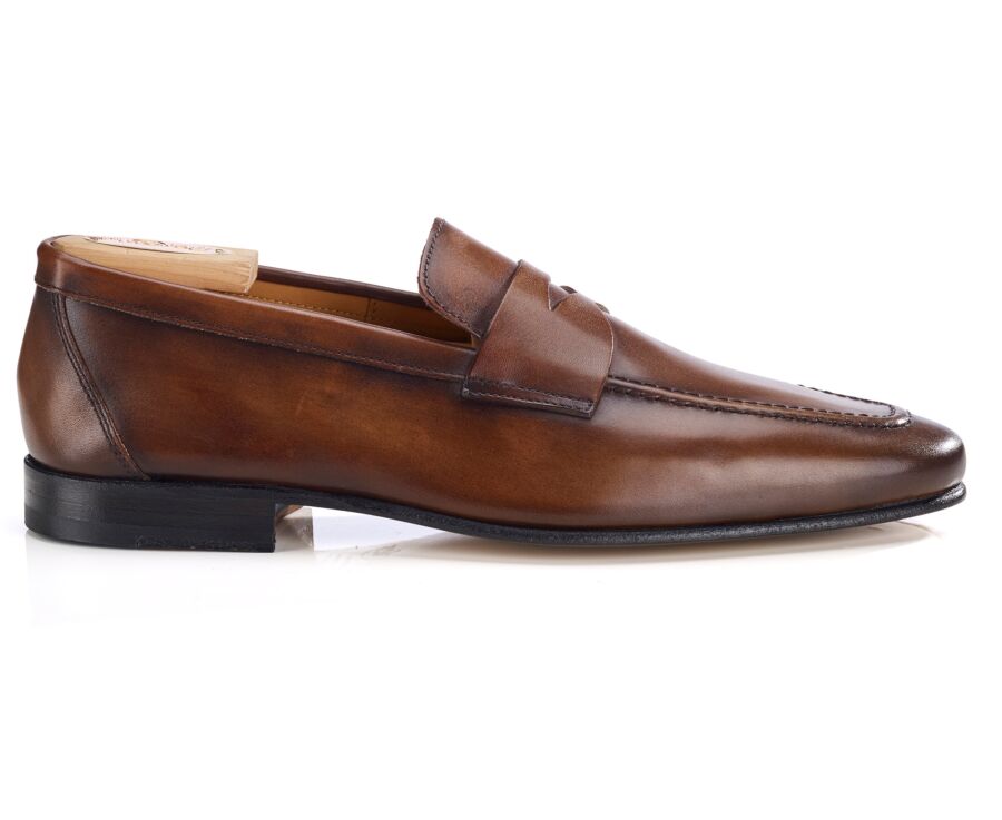 Mocassin homme cognac patiné en cuir - FINERO