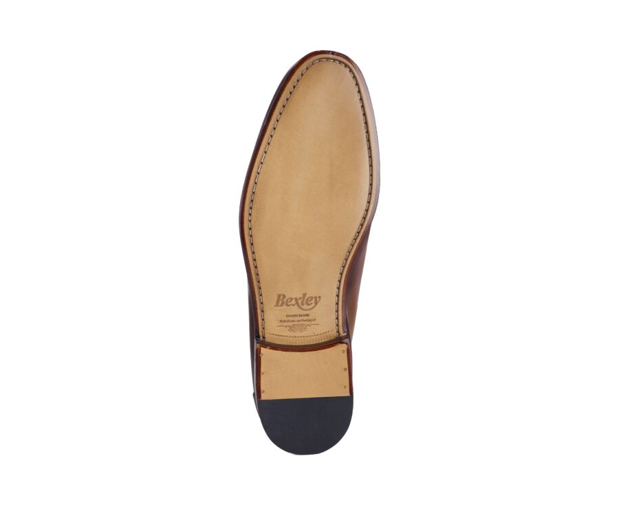 Mocassin homme cognac patiné en cuir - FINERO