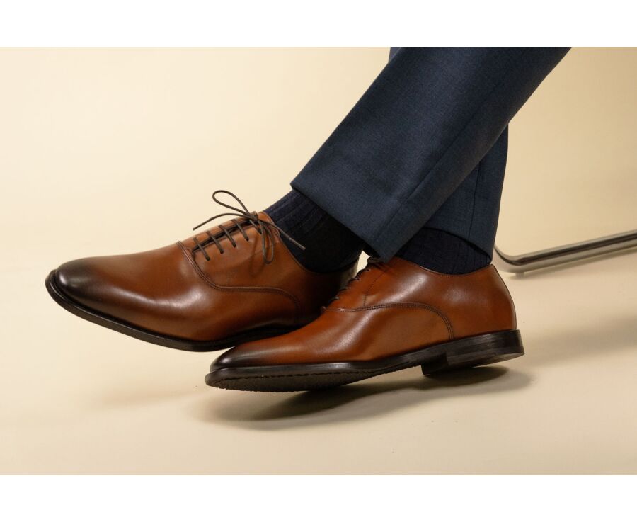 Richelieu homme gold patiné - silhouette élancée - DUKESTOWN
