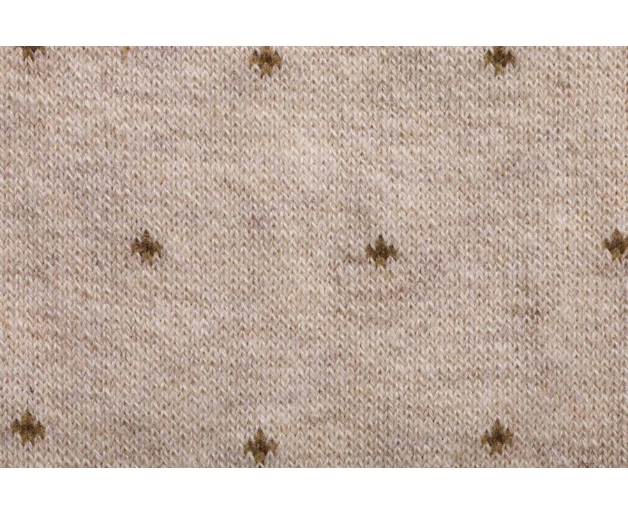 Chaussettes en coton à motif - Beige chiné et camel