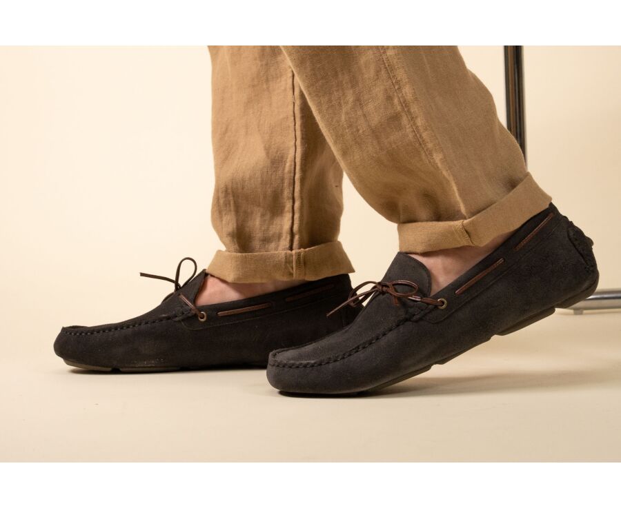 Mocassin Homme en Velours Charbon  - FLAGAMI II