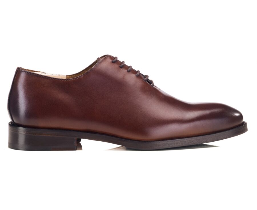 Richelieu homme en cuir patiné chocolat - BARTER PATIN
