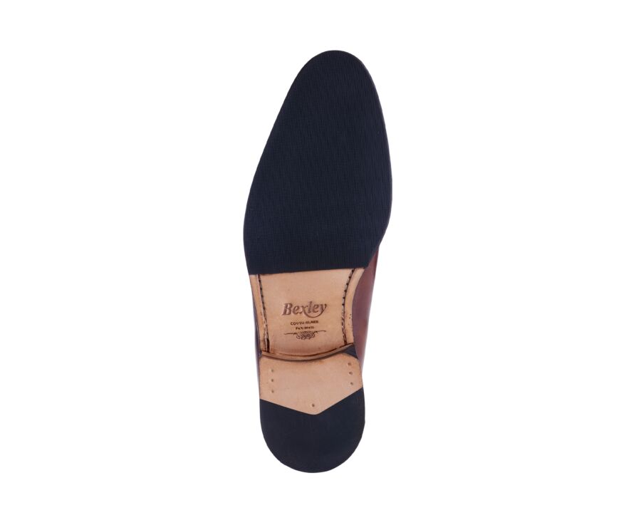 Richelieu homme en cuir patiné chocolat - BARTER PATIN