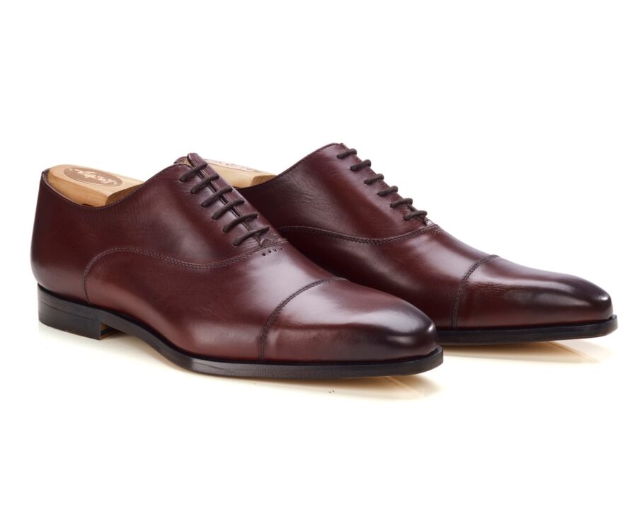 Richelieu Bordeaux Vif patiné en Semelle Cuir  - SPEZIA