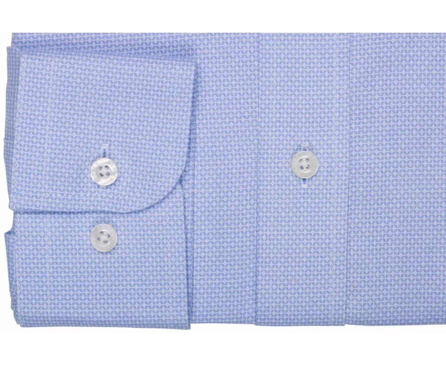Chemise homme bleu clair à micro-motif en popeline - LOUVAIN