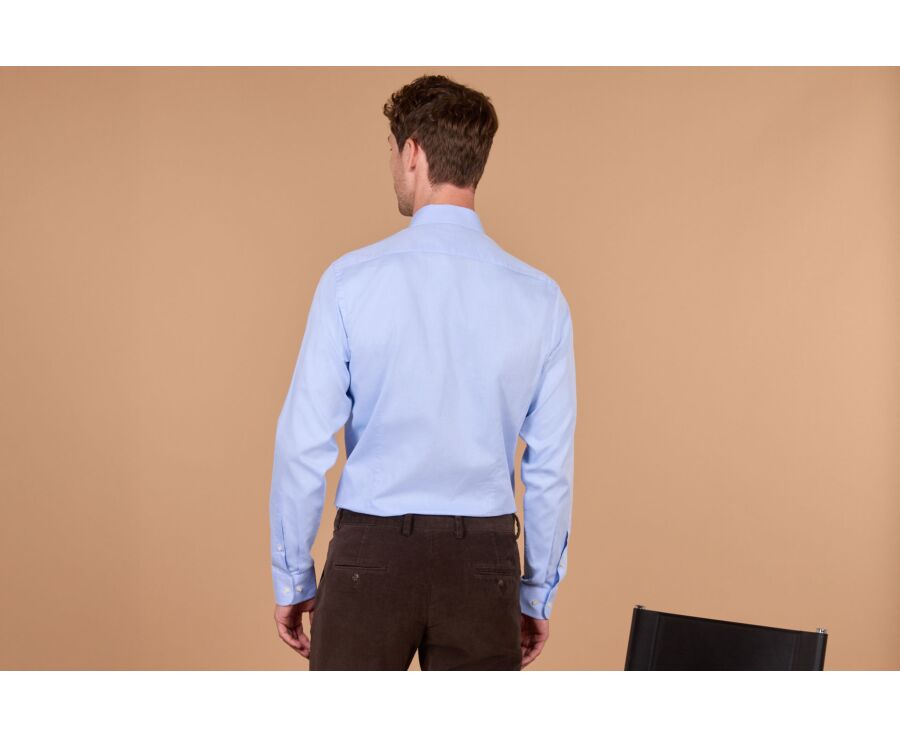 Chemise homme unie bleu ciel en popeline - JAUREL