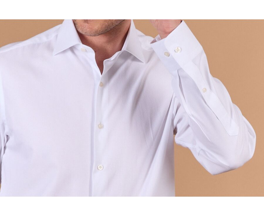Chemise homme blanche texturée en dobby - BIAGIO
