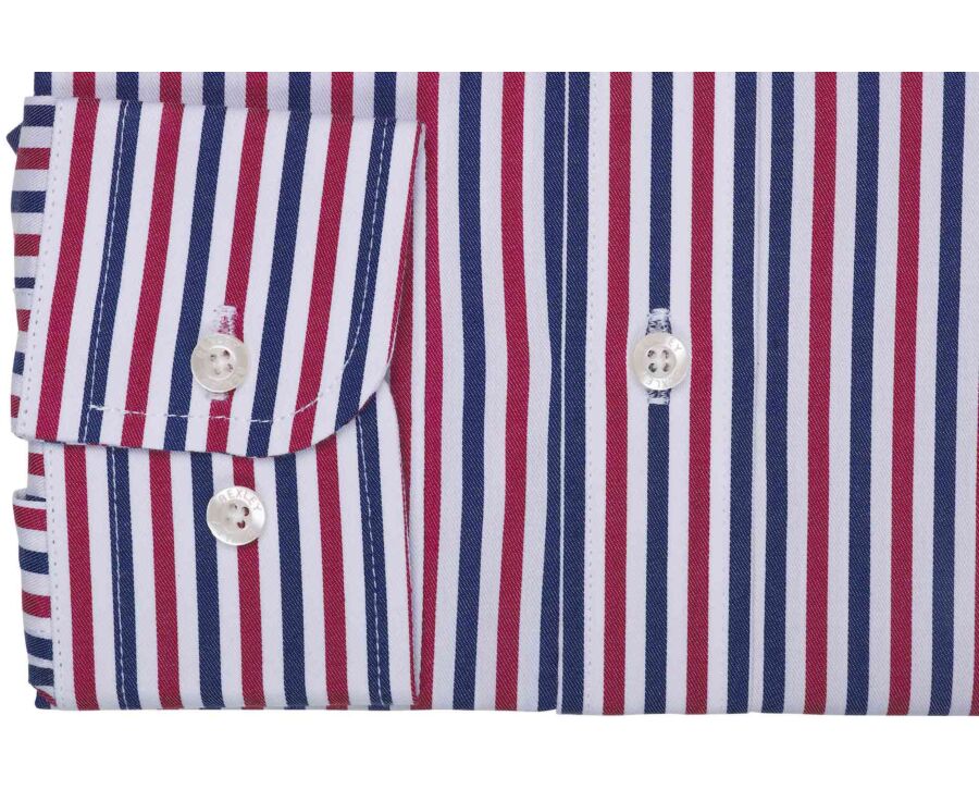 Chemise homme rayée rouge et bleue - MÉRILDE