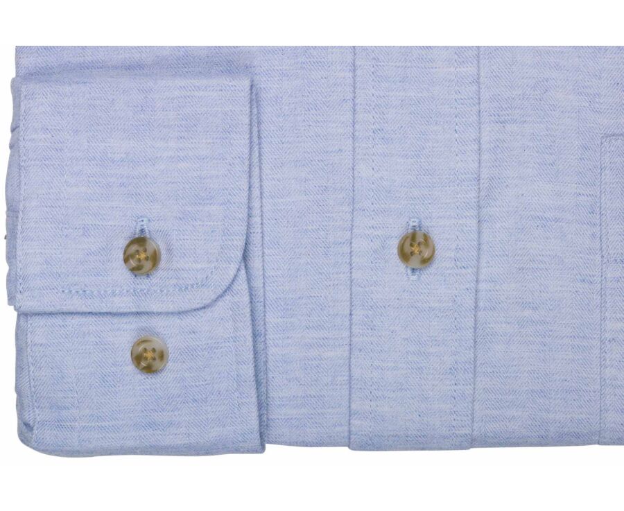 Chemise homme bleu ciel en flanelle - ROD
