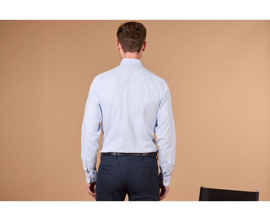 Chemise homme bleu ciel en flanelle - ROD