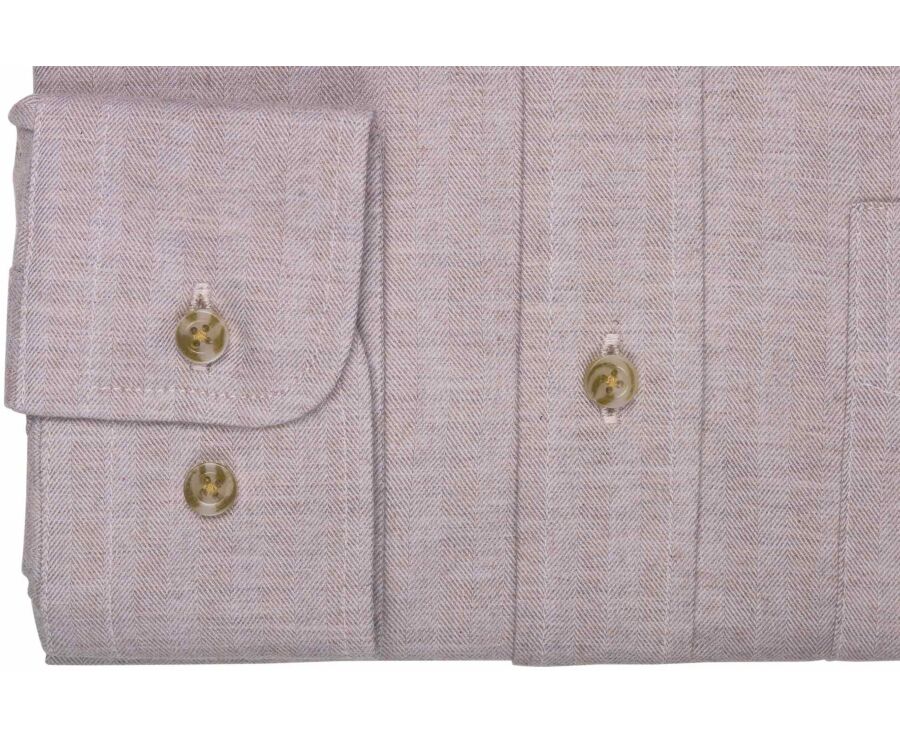 Chemise homme beige clair en flanelle - ROD