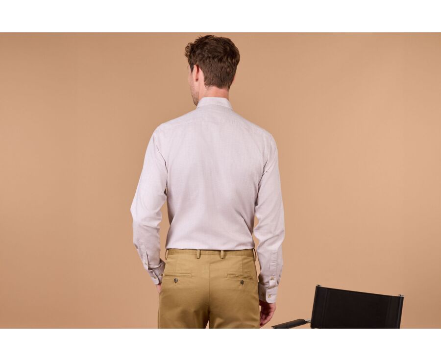 Chemise homme beige clair en flanelle - ROD