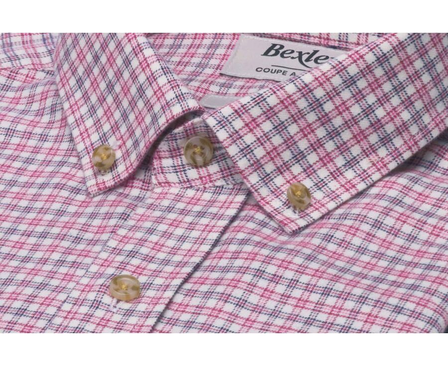 Chemise homme flanelle à carreaux écru et rouge - WILLON