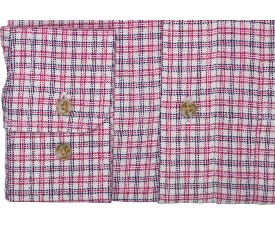 Chemise homme flanelle à carreaux écru et rouge - WILLON