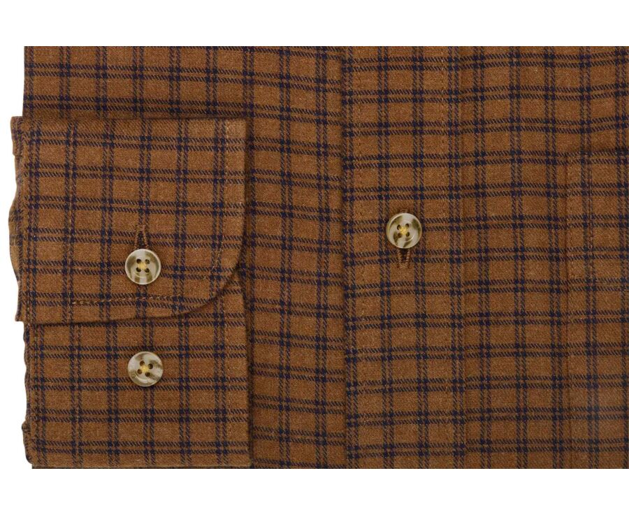 Chemise homme flanelle à carreaux chocolat et navy - COLTON
