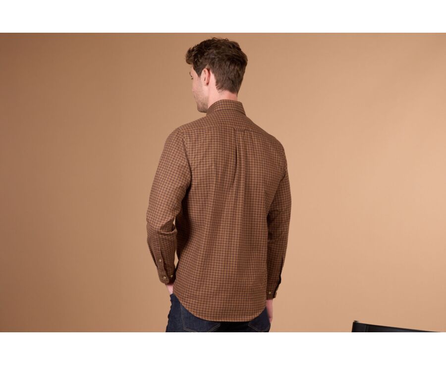 Chemise homme flanelle à carreaux chocolat et navy - COLTON