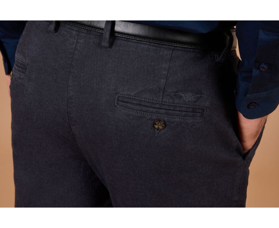 Pantalon chino homme à chevrons anthracite - KENYON