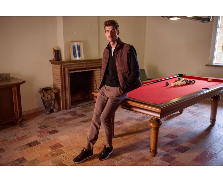 Pantalon chino homme à chevrons chocolat - JORDEN II