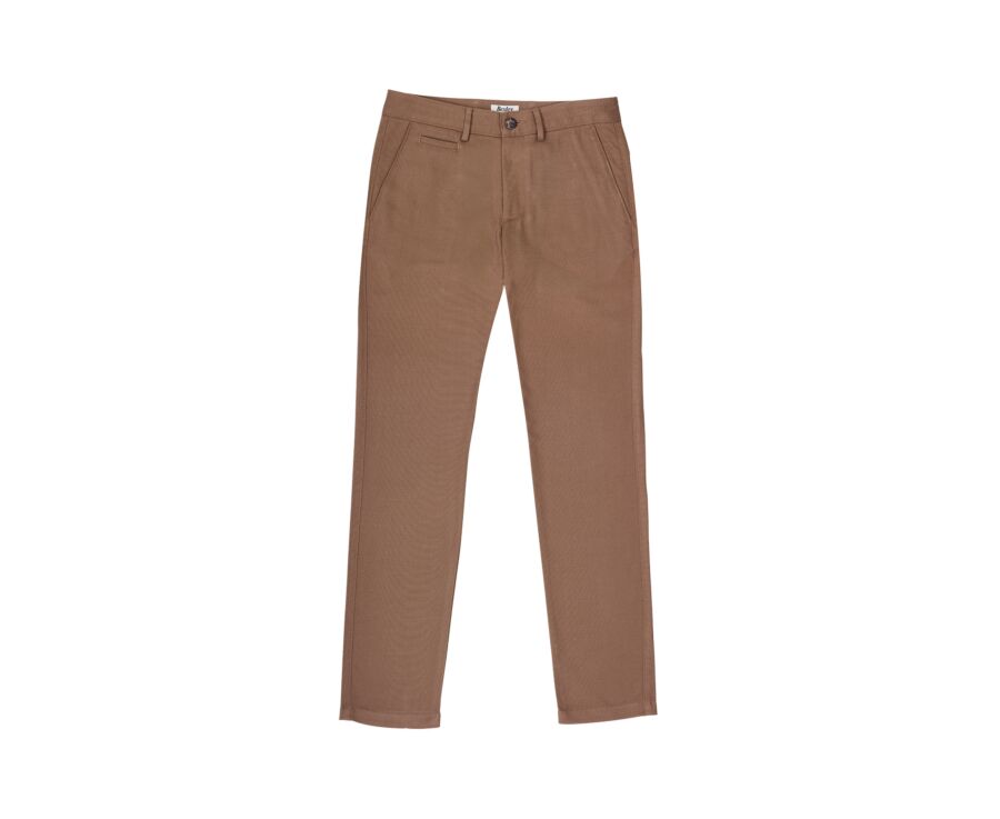 Pantalon chino homme camel en flanelle de laine - KYVERS