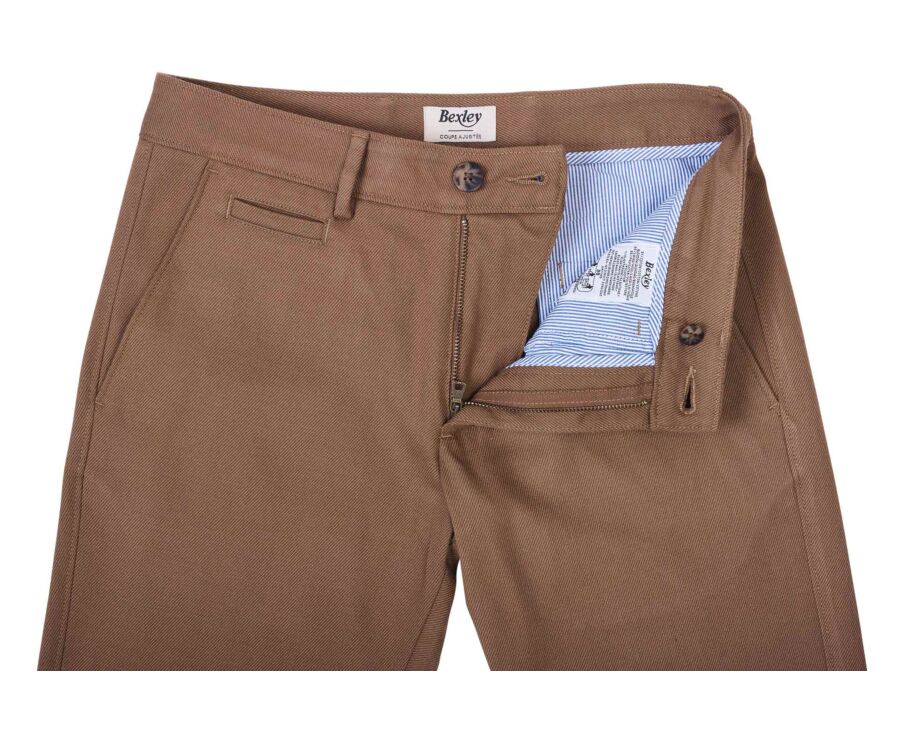 Pantalon chino homme camel en flanelle de laine - KYVERS