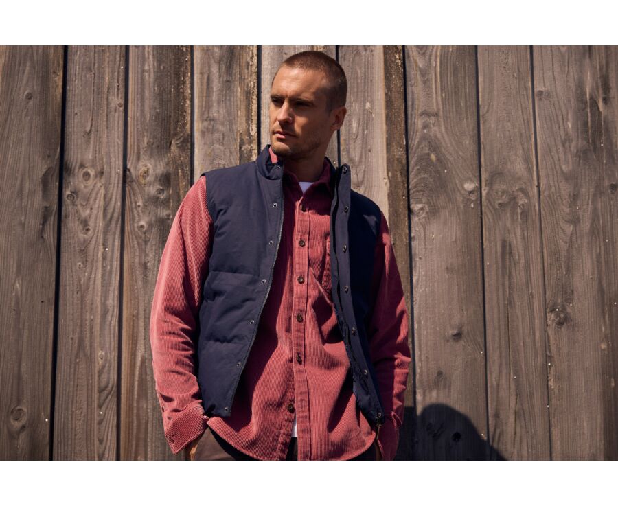Doudoune homme sans manche en toile navy - HILMAR TOILE