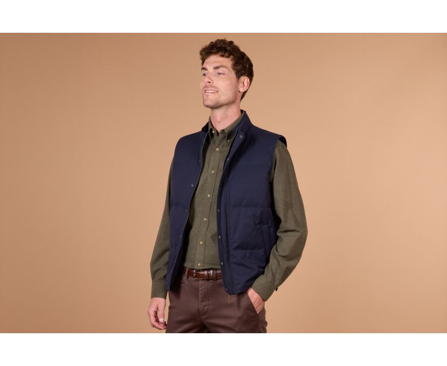 Doudoune homme sans manche en toile navy - HILMAR TOILE