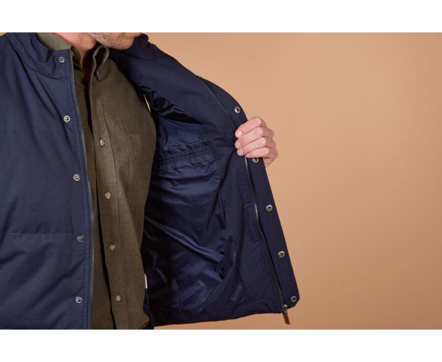 Doudoune homme sans manche en toile navy - HILMAR TOILE