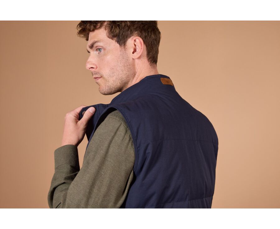 Doudoune homme sans manche en toile navy - HILMAR TOILE