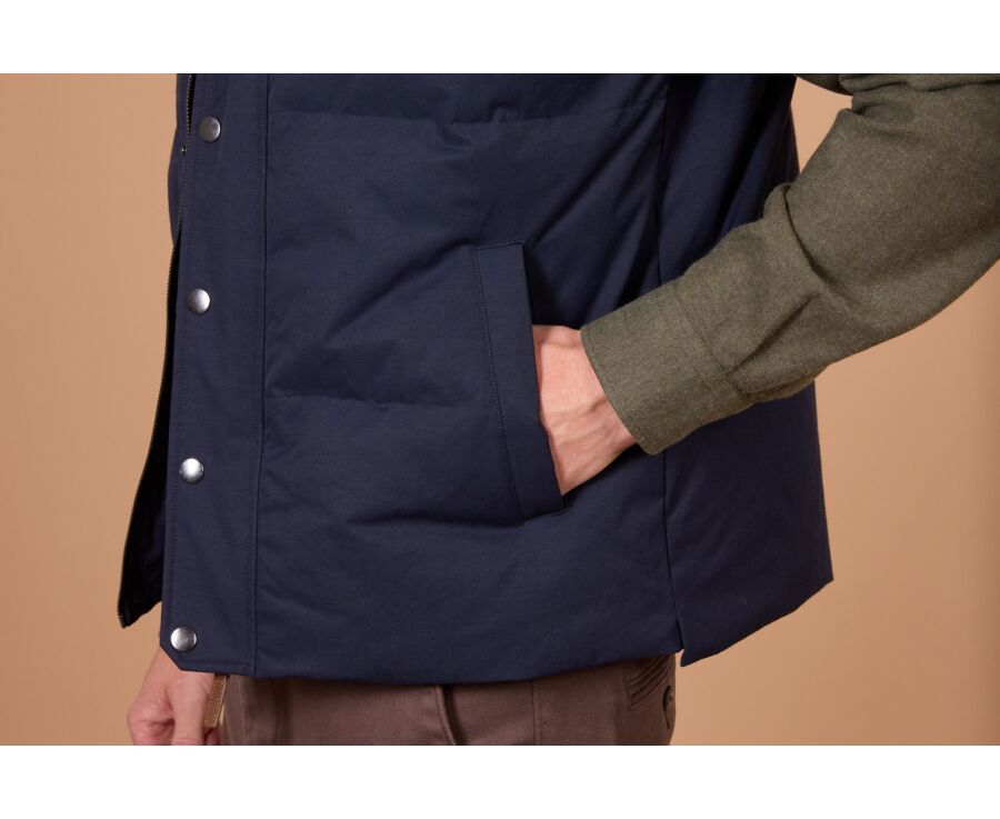 Doudoune homme sans manche en toile navy - HILMAR TOILE