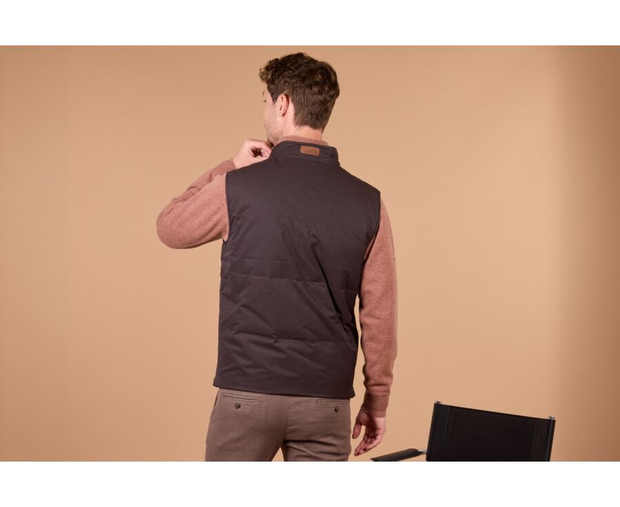 Doudoune homme sans manche en toile brune - HILMAR TOILE