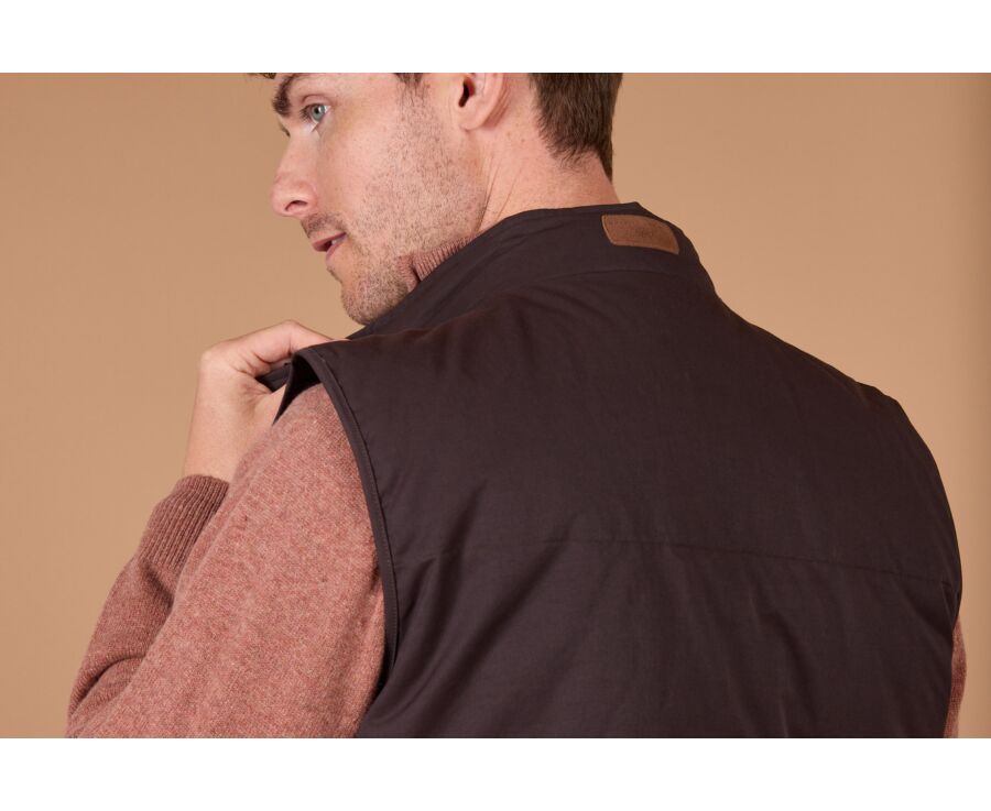Doudoune homme sans manche en toile brune - HILMAR TOILE