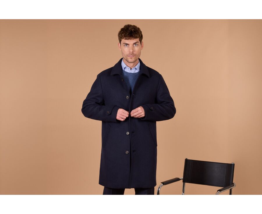 Manteau homme marine en drap de laine - HEROLD